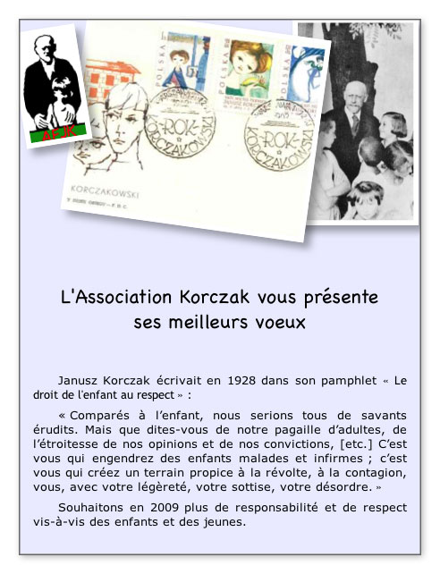 Voeux 2009 de l'Association Korczak